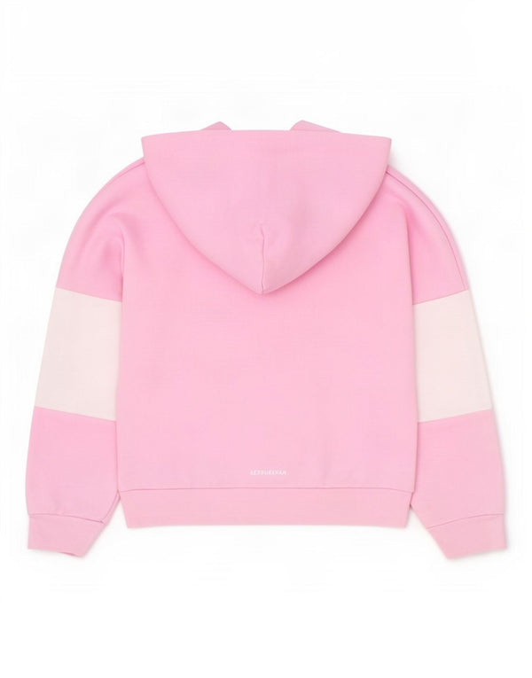 Pulover Adidas Fete Graphic Hoodie 6-7 Ani Roz Colorblock Bumbac