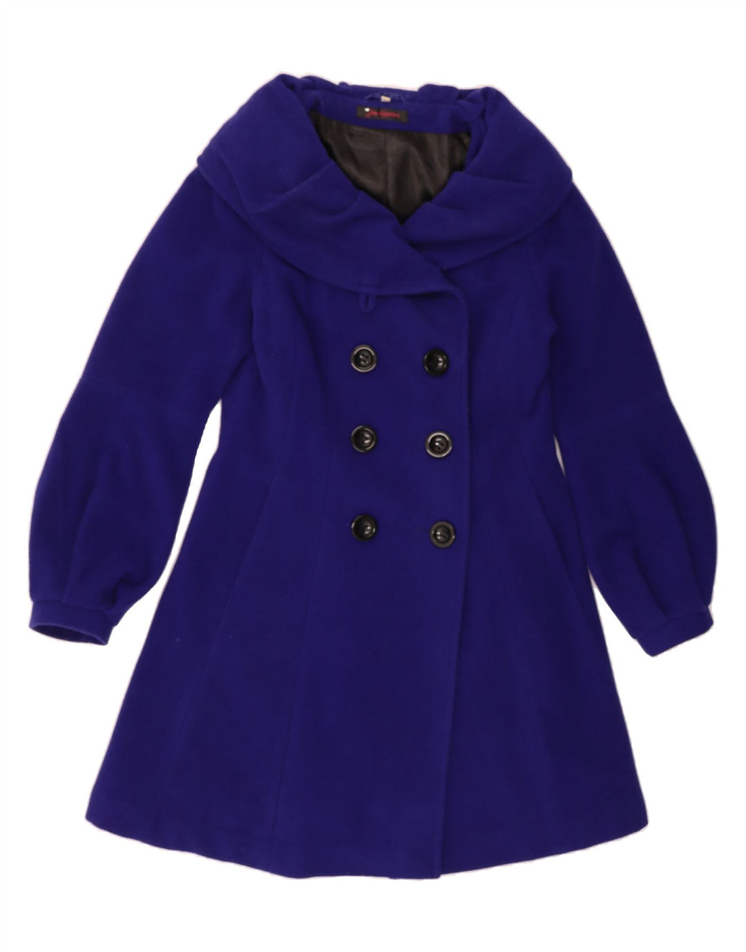 VINTAGE Womens Double Breasted Overcoat UK 12 Medium Blue Wool Vintage Vintage and Second-Hand Vintage from Messina Hembry 