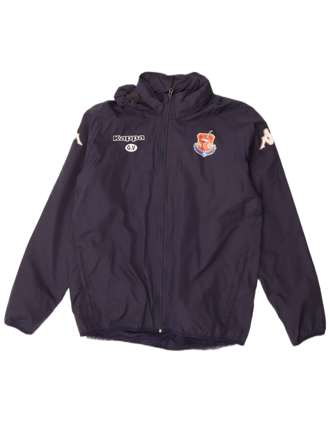 Jachetă de trening cu glugă grafică KAPPA pentru bărbați, poliester mediu albastru bleumarin