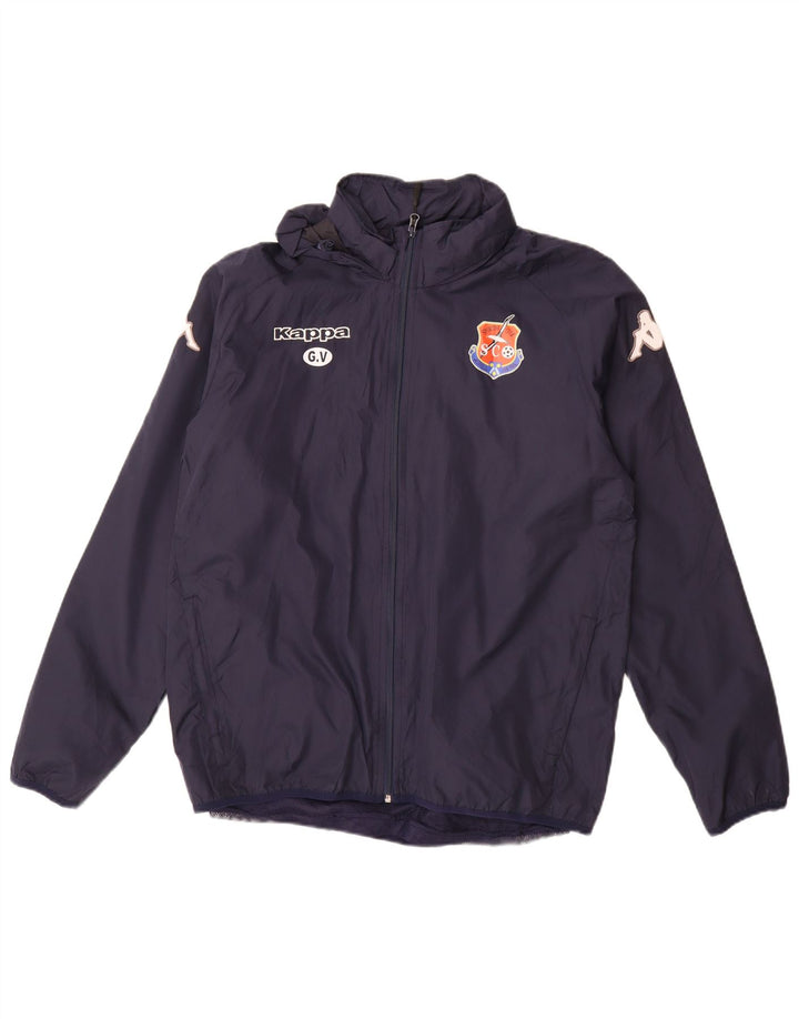 Jachetă de trening cu glugă grafică KAPPA pentru bărbați, poliester mediu albastru bleumarin