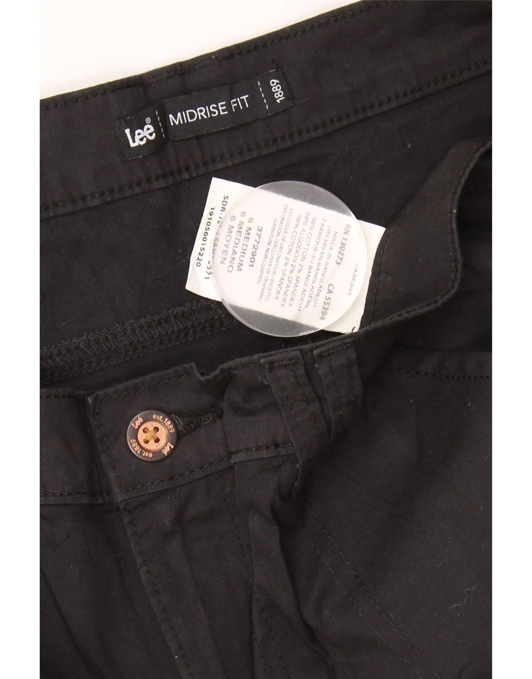 Pantaloni scurti cargo cu talie medie Lee pentru femei US 6 Medium W30 bumbac negru