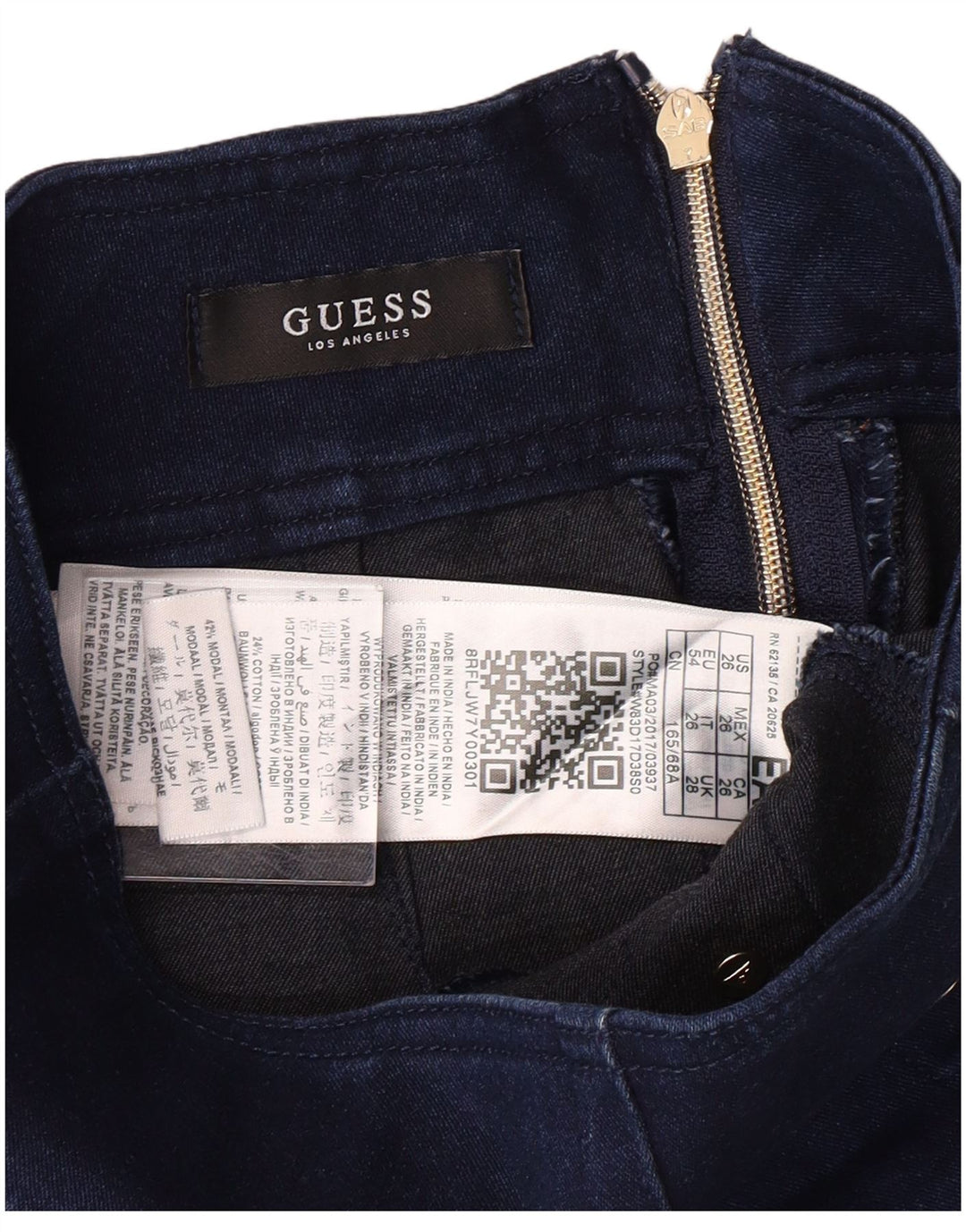 Fusta de blugi cu talie înaltă pentru femei Guess W28 Medium Blue Modal Classic