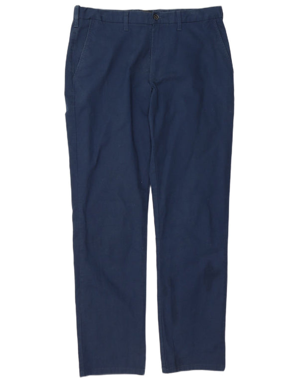 Pantaloni chino pentru bărbați Marks & Spencer, cu ajustare normală, L34 L33, bumbac bleumarin