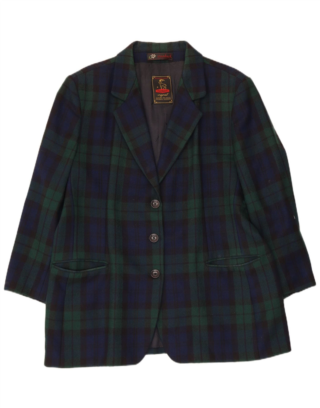 Jachetă pentru femei Steinbock cu 3 nasturi, UK 18 XL, albastru bleumarin, carouri