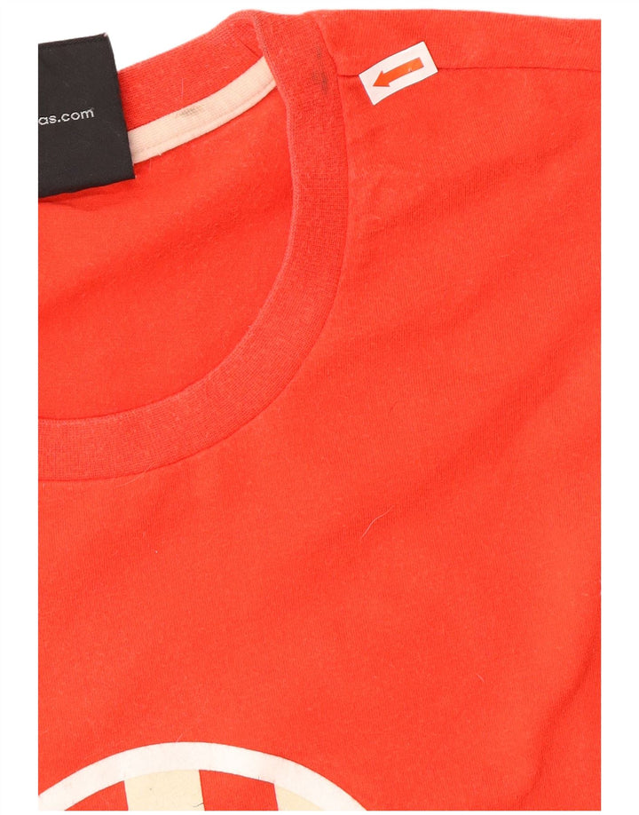 Top grafic ADIDAS pentru bărbați, cu mânecă lungă, roșu mediu, bumbac color bloc