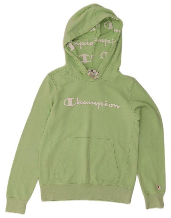 Pulover cu glugă cu grafic Champion pentru femei UK 6 XS Bumbac verde