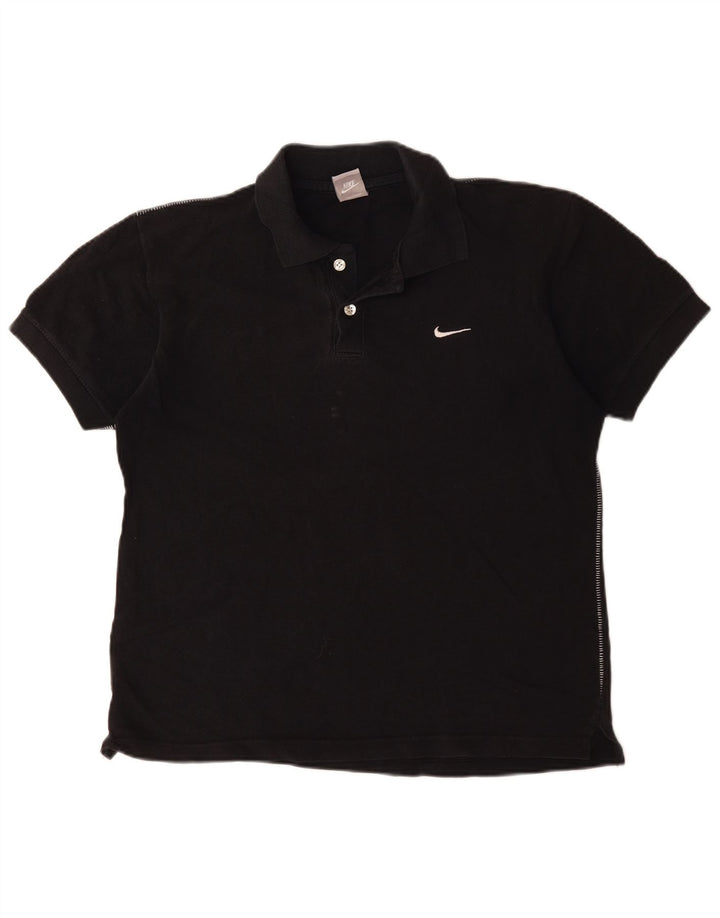 Tricou polo Nike pentru femei Marea Britanie 10/12, bumbac mediu negru