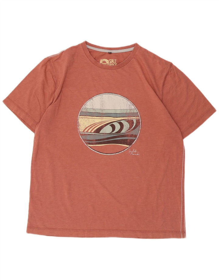 Tricou grafic pentru bărbați Saltrock, cu croiala clasică, Top portocaliu mediu