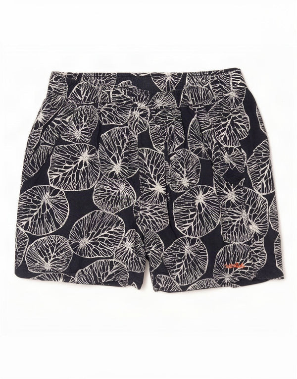 Weird Fish Pantaloni scurți pentru femei UK 14 Medium W30 Bluemarin Floral Viscose