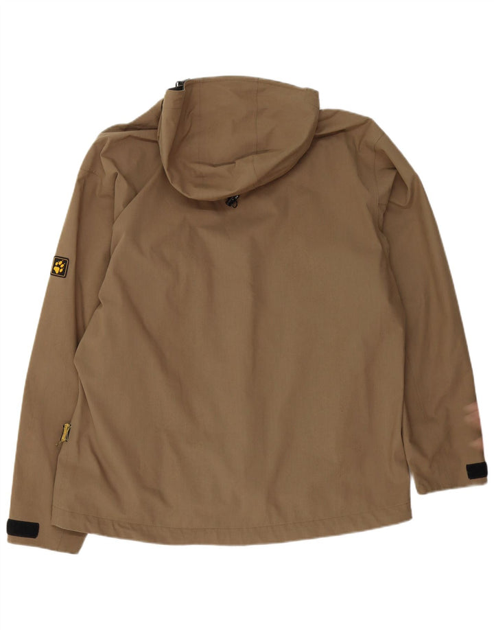 Jack Wolfskin Jachetă de ploaie cu glugă pentru bărbați UK 40, mare, bej, poliester