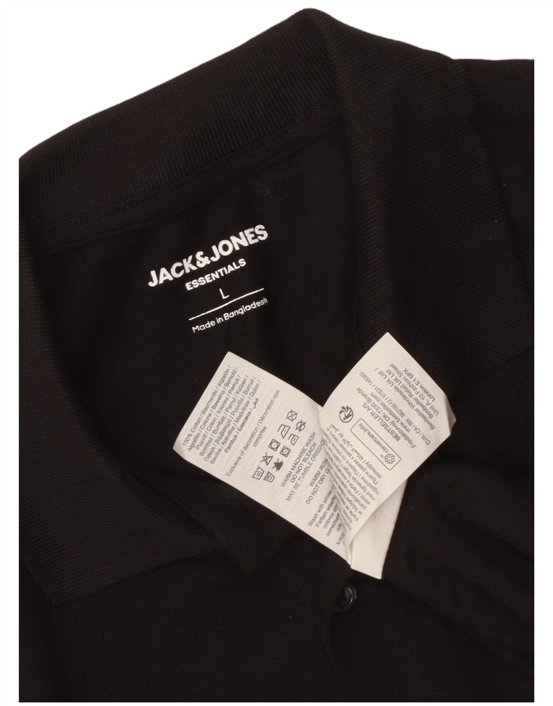 Tricou polo Jack & Jones pentru bărbați, mare, negru, bumbac