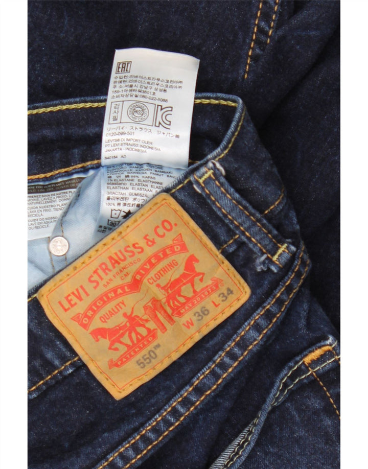 Blugi drepți Levi's 550, cu tăiere relaxată, pentru bărbați, W36 L34, bumbac bleumarin