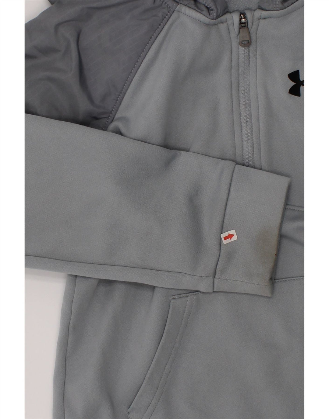 Pulover cu glugă Under Armour pentru băieți 6-7 ani, gri, poliester color bloc