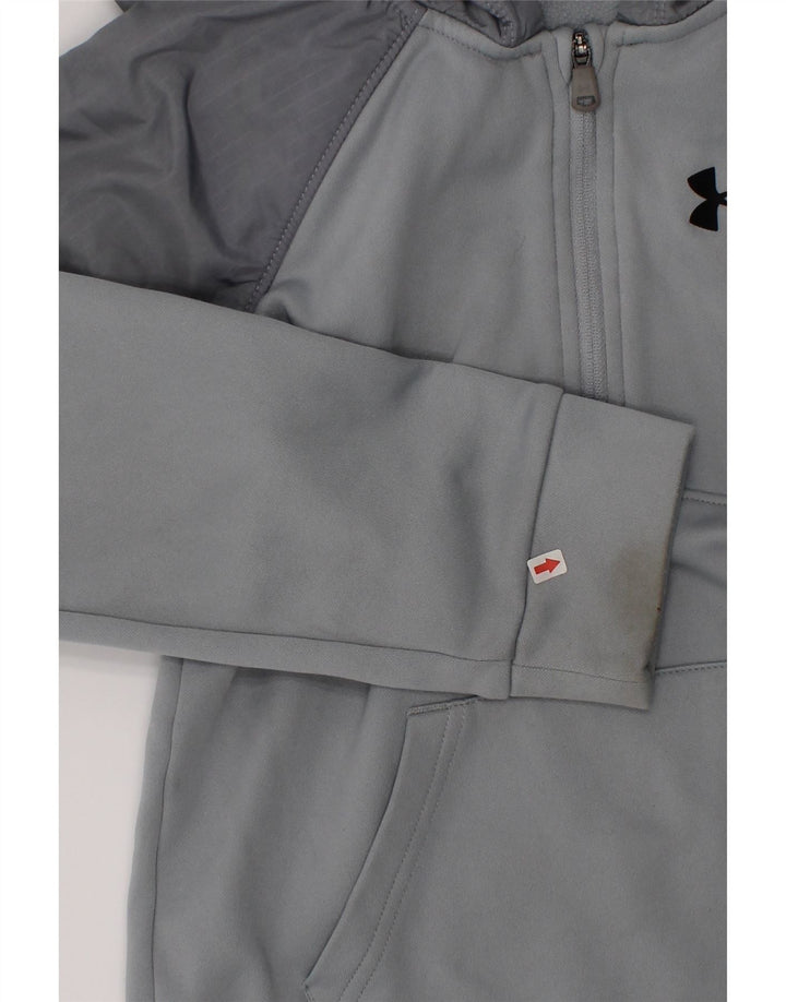 Pulover cu glugă Under Armour pentru băieți 6-7 ani, gri, poliester color bloc