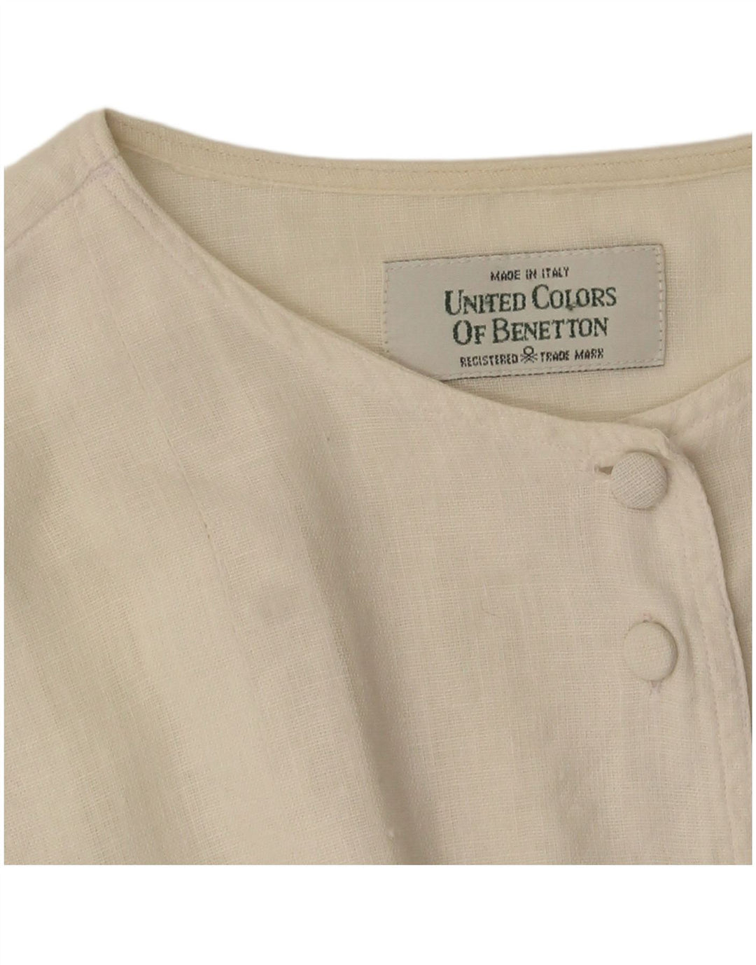 Bluză cu cămașă crop Benetton pentru femei UK 14 Medium Off White