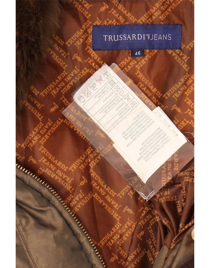 Jachetă căptușită pentru femei Trussardi Jeans IT 46 Large Kaki Poliamidă