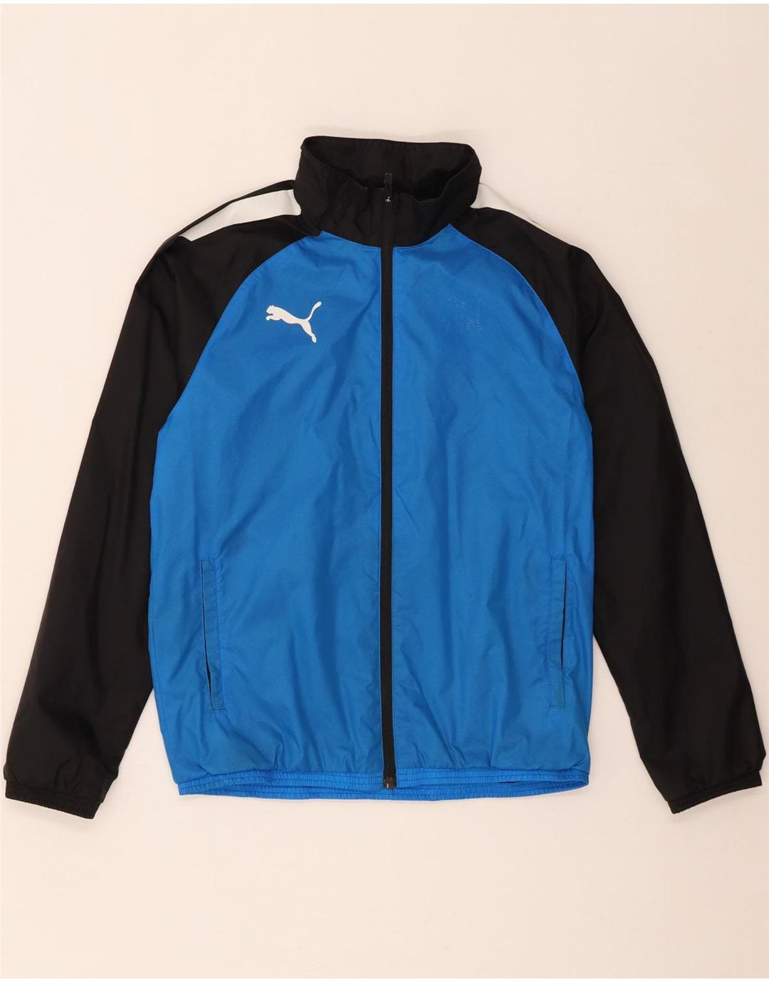Jachetă de trening Puma pentru băieți 13-14 ani, albastru, nailon color bloc