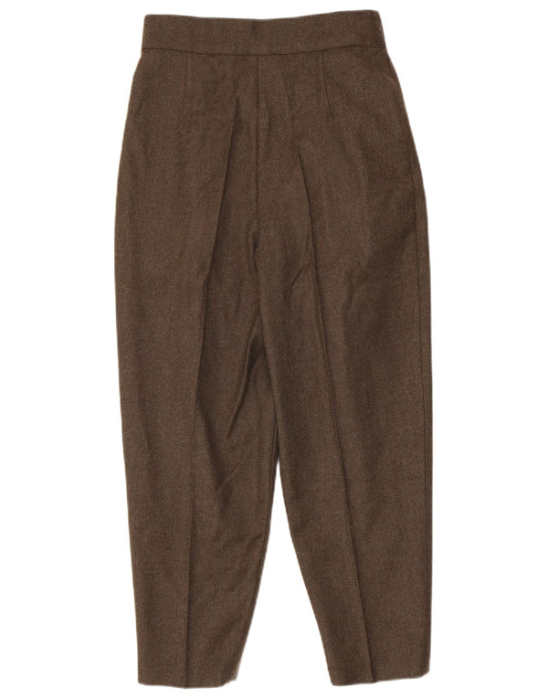 Pantaloni de costum vintage pentru damă, crop, IT 42 Medium L26 L25 Kaki