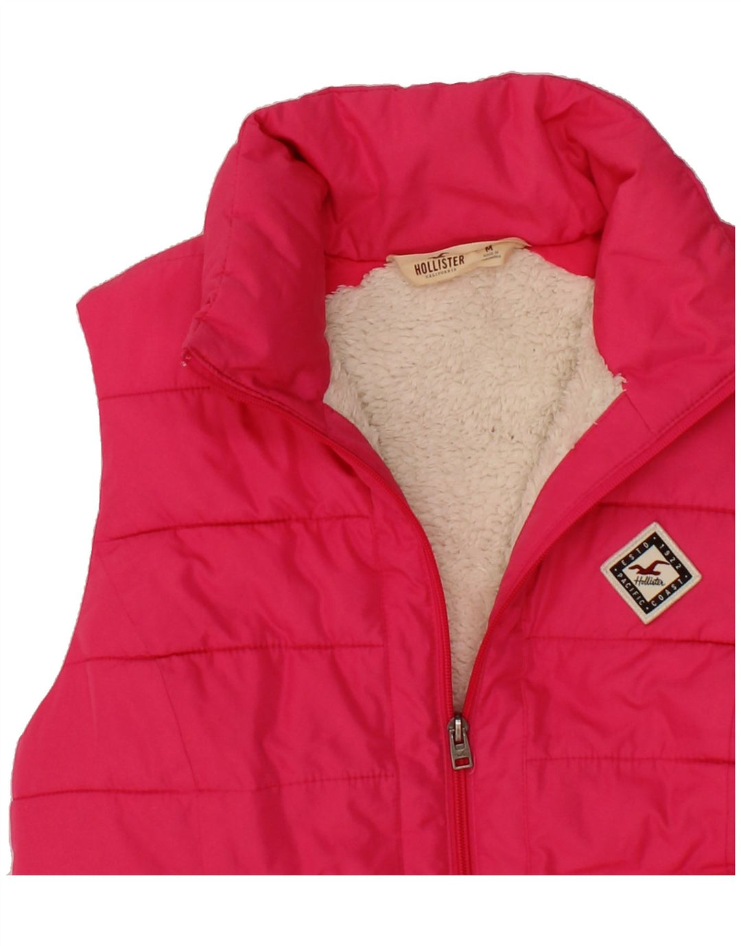 HOLLISTER Womens Padded Gilet UK 12 Medium Pink Polyester Vintage Hollister and Second-Hand Hollister from Messina Hembry 