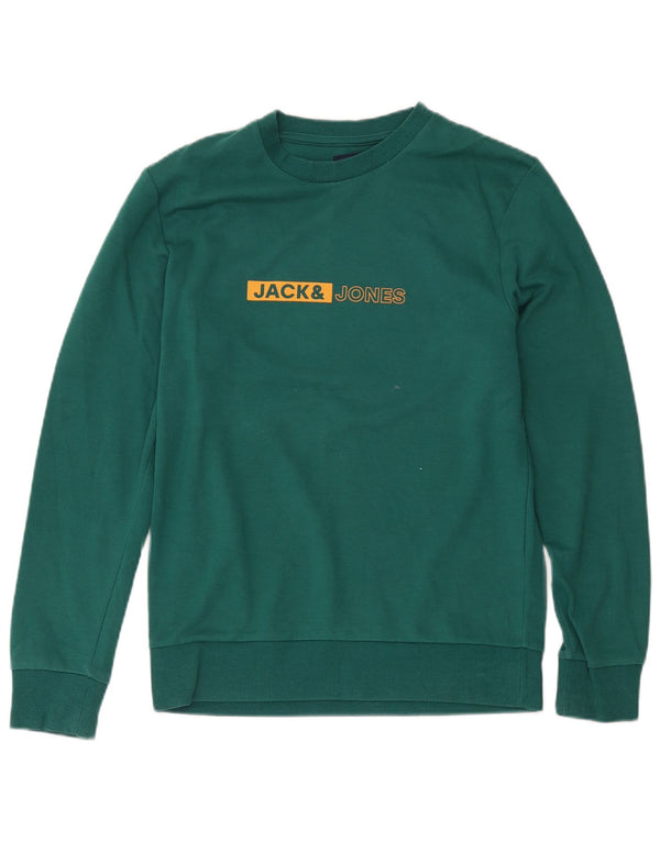 Jack & Jones Pulover grafic pentru bărbați, bumbac mic, verde