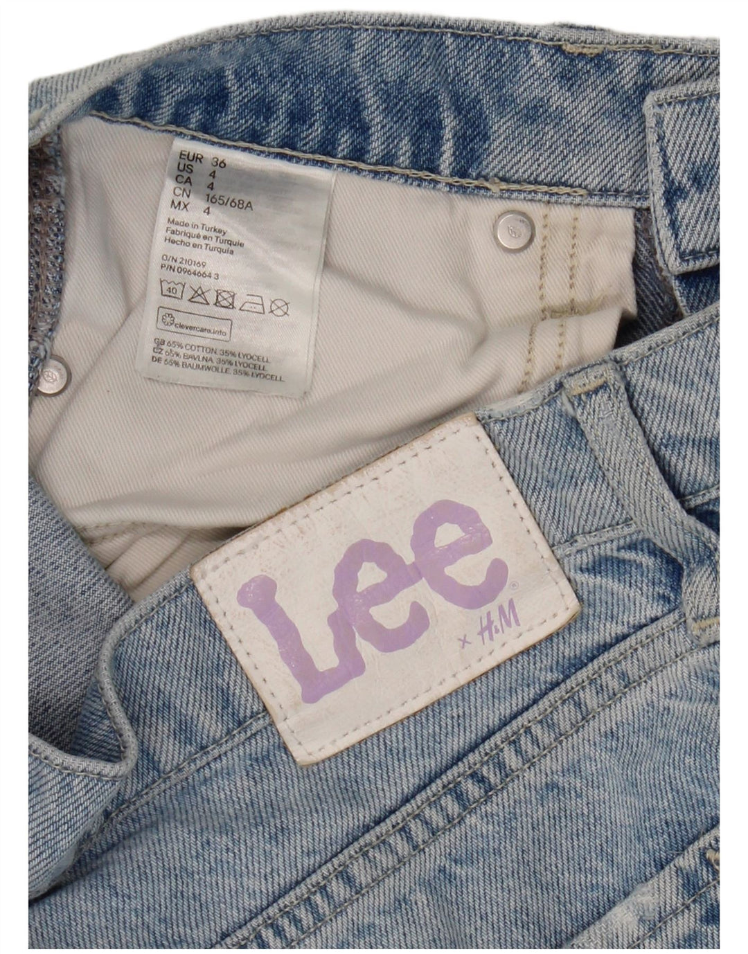Lee Blugi Distressed drepte pentru femei EU 36 Mici L30 L30 Bumbac albastru