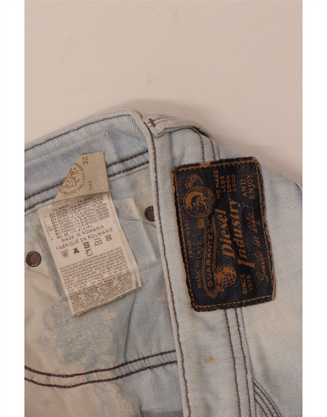 Blugi drepti pentru bărbați Diesel W32 L29 Albastru