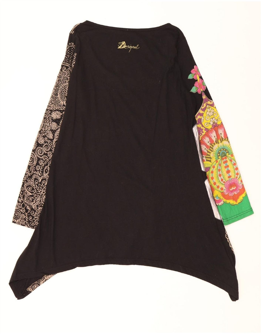 DESIGUAL Rochie asimetrică cu grafică pentru femei UK 14 Medium Black Paisley