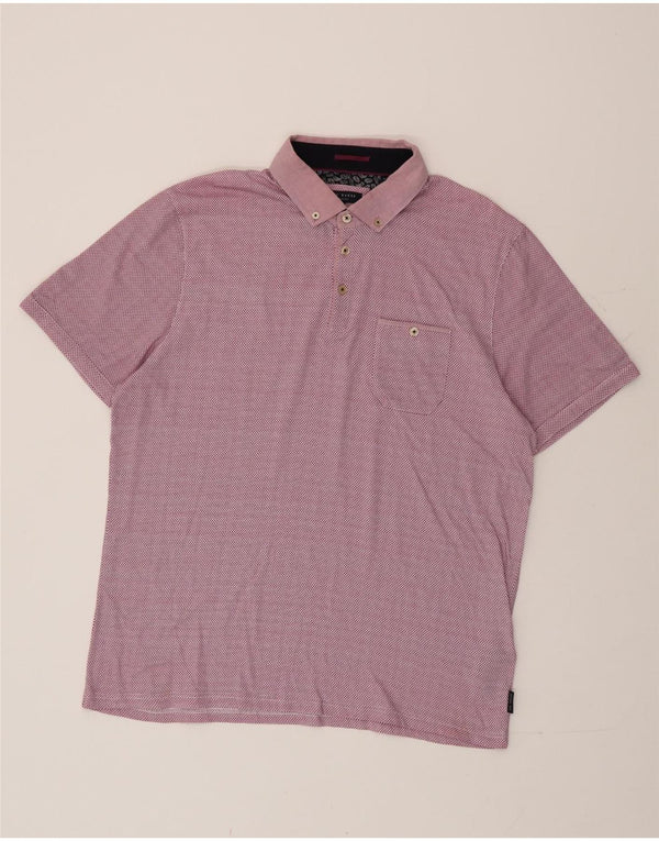 Tricou polo pentru bărbați Ted Baker Mărimea 6 2XL Bumbac geometric roz