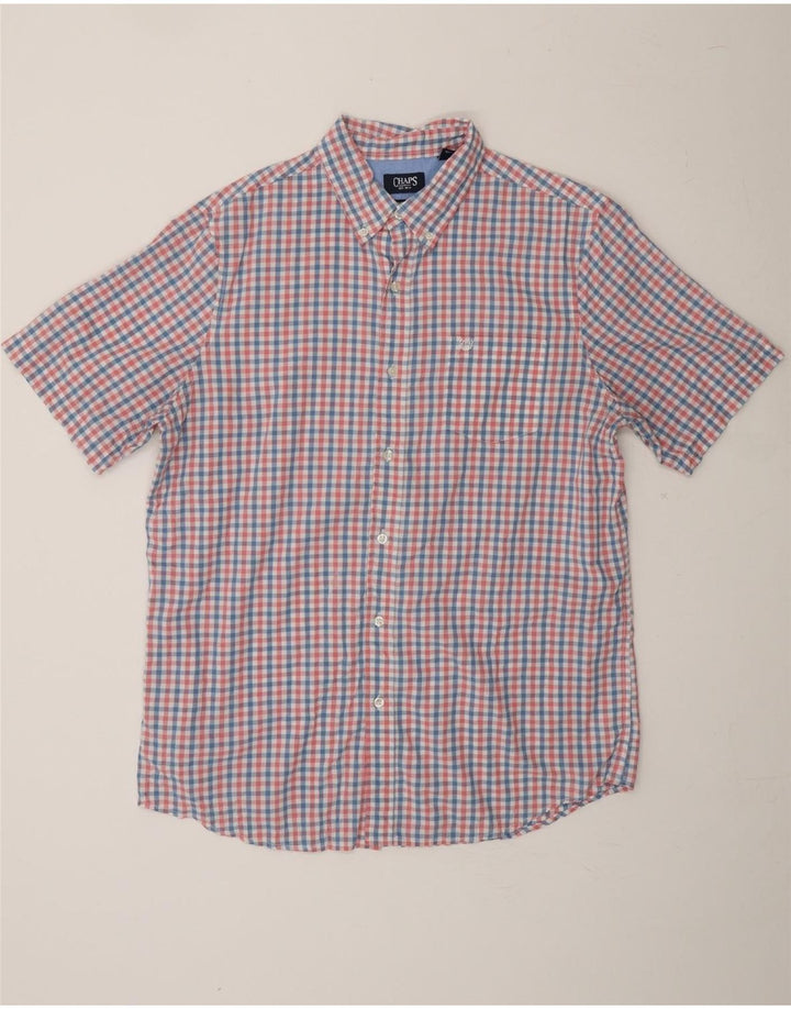 CHAPS Mens Short Sleeve Shirt Large Multicoloured Check Cotton Vintage Chaps and Second-Hand Chaps from Messina Hembry 