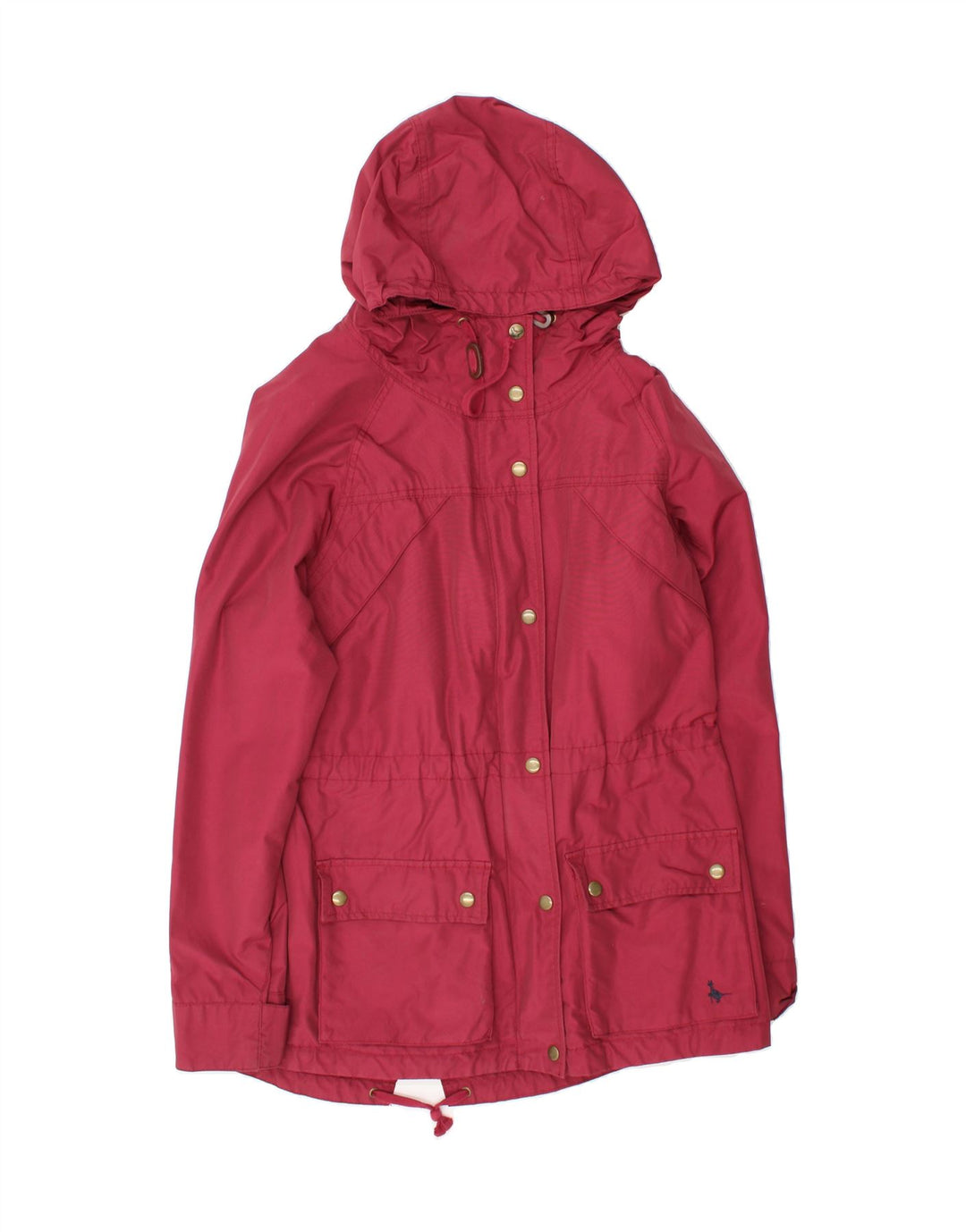 JACK WILLS Womens Hooded Parka Jacket UK 14 Large Red Cotton Vintage Jack Wills and Second-Hand Jack Wills from Messina Hembry 