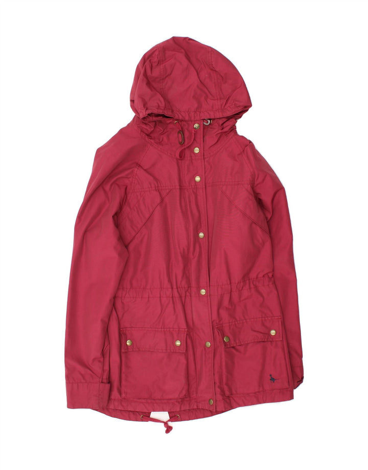 JACK WILLS Womens Hooded Parka Jacket UK 14 Large Red Cotton Vintage Jack Wills and Second-Hand Jack Wills from Messina Hembry 
