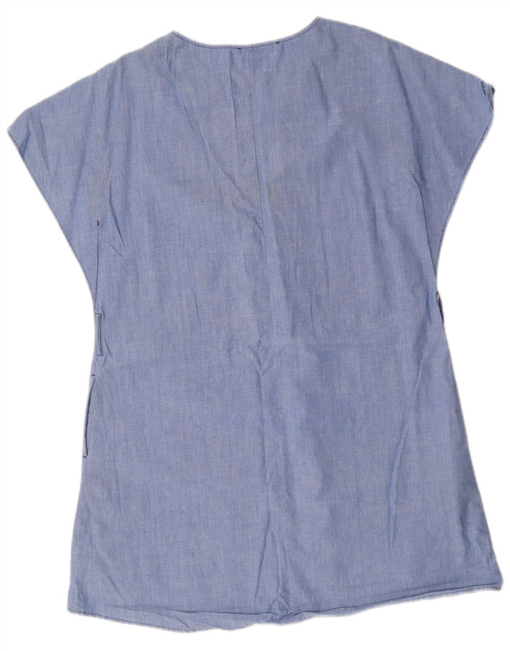 Rochie Cort Femei Zara UK 14 Bumbac Albastru Mediu