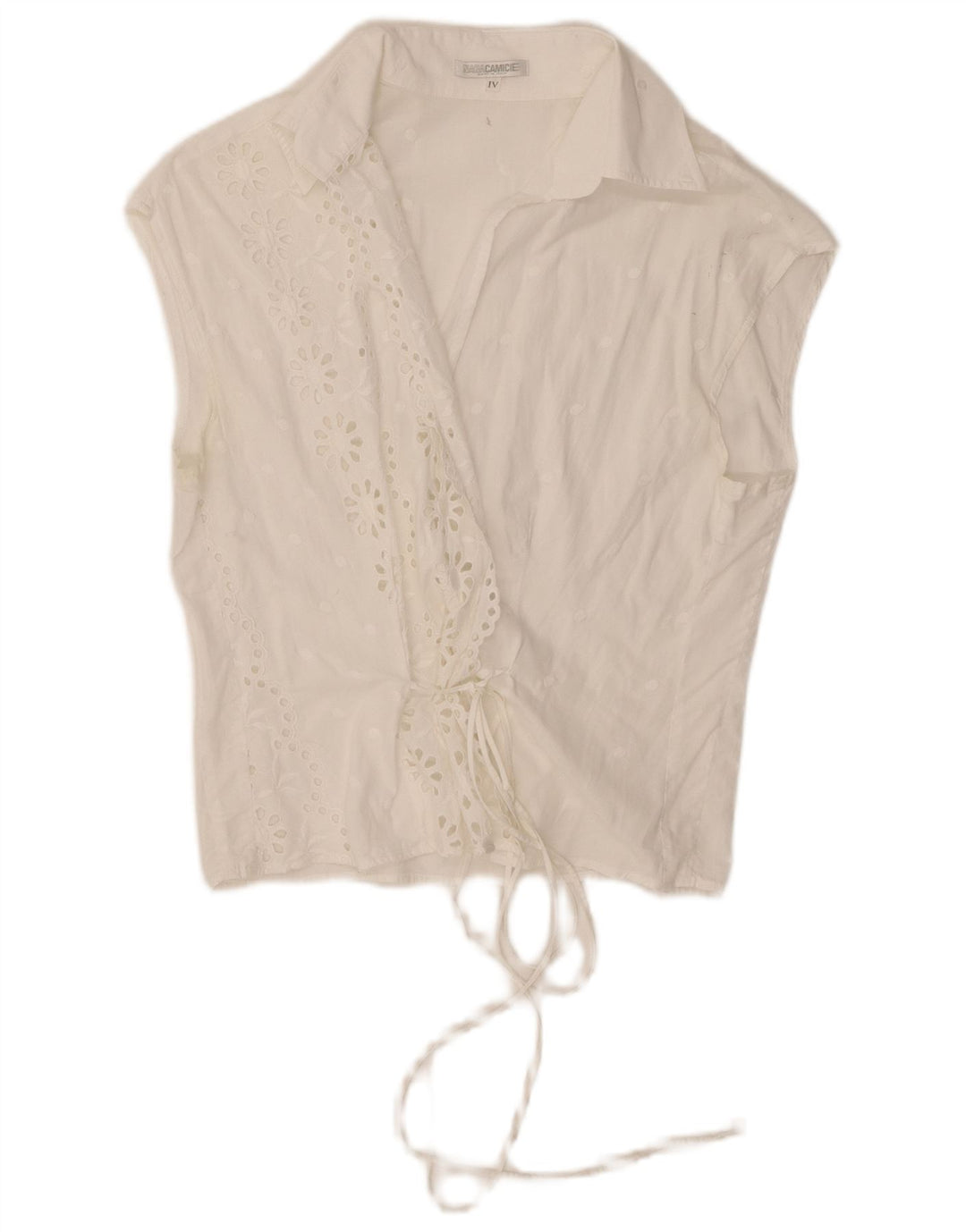 Bluză cămașă Wrap fără mâneci Naracamicie UK 12 Medium White