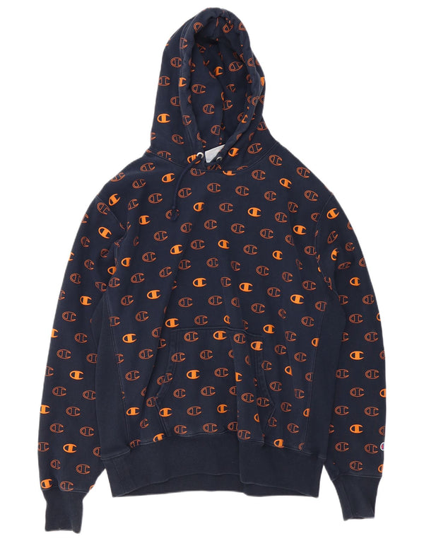 Pulover pentru bărbați Champion Reverse Weave Graphic Hoodie XL, bumbac bleumarin