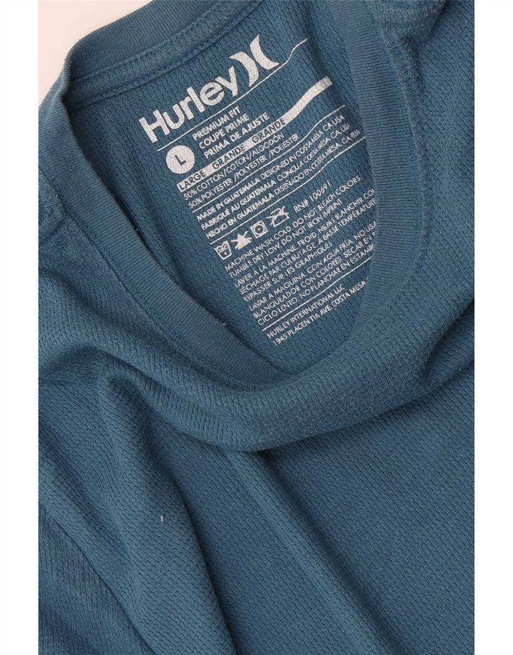 Hurley Premium Fit Top cu mânecă lungă, mare, albastru, bumbac