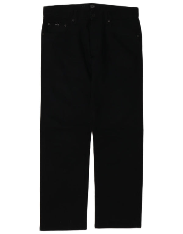 Blugi drepti pentru bărbați HUGO BOSS W33 L29 bumbac negru