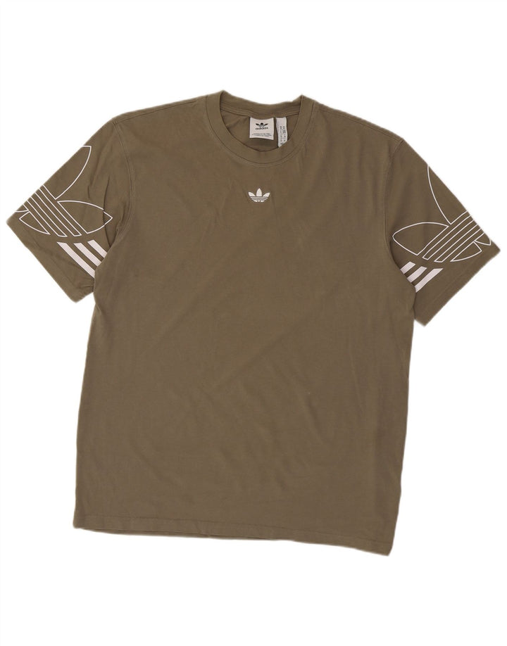 Tricou grafic pentru bărbați Adidas Top Mediu Kaki Bumbac