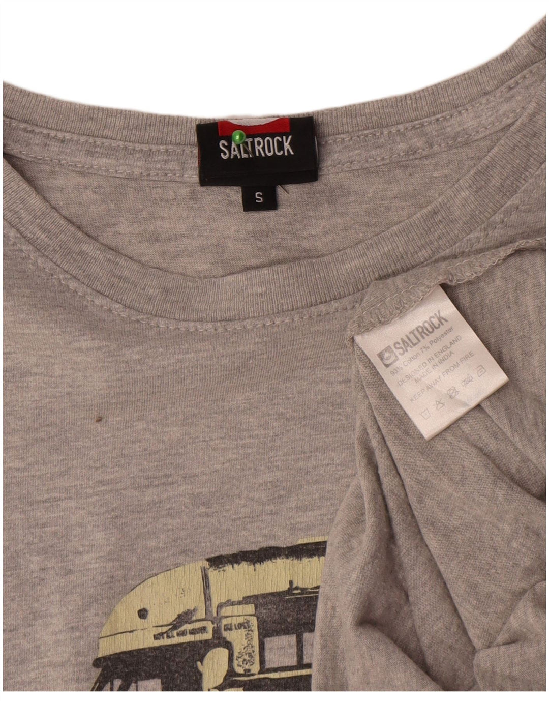 Tricou grafic pentru bărbați Saltrock Top mic, gri, bumbac cu pete