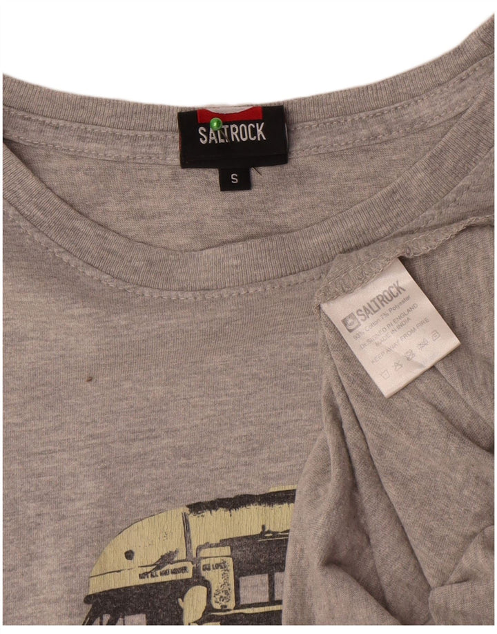 Tricou grafic pentru bărbați Saltrock Top mic, gri, bumbac cu pete