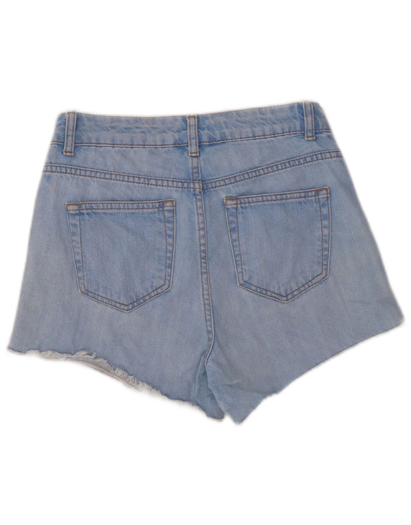 Pantaloni scurți Topshop Moto Denim W26 Small Blue Bumbac