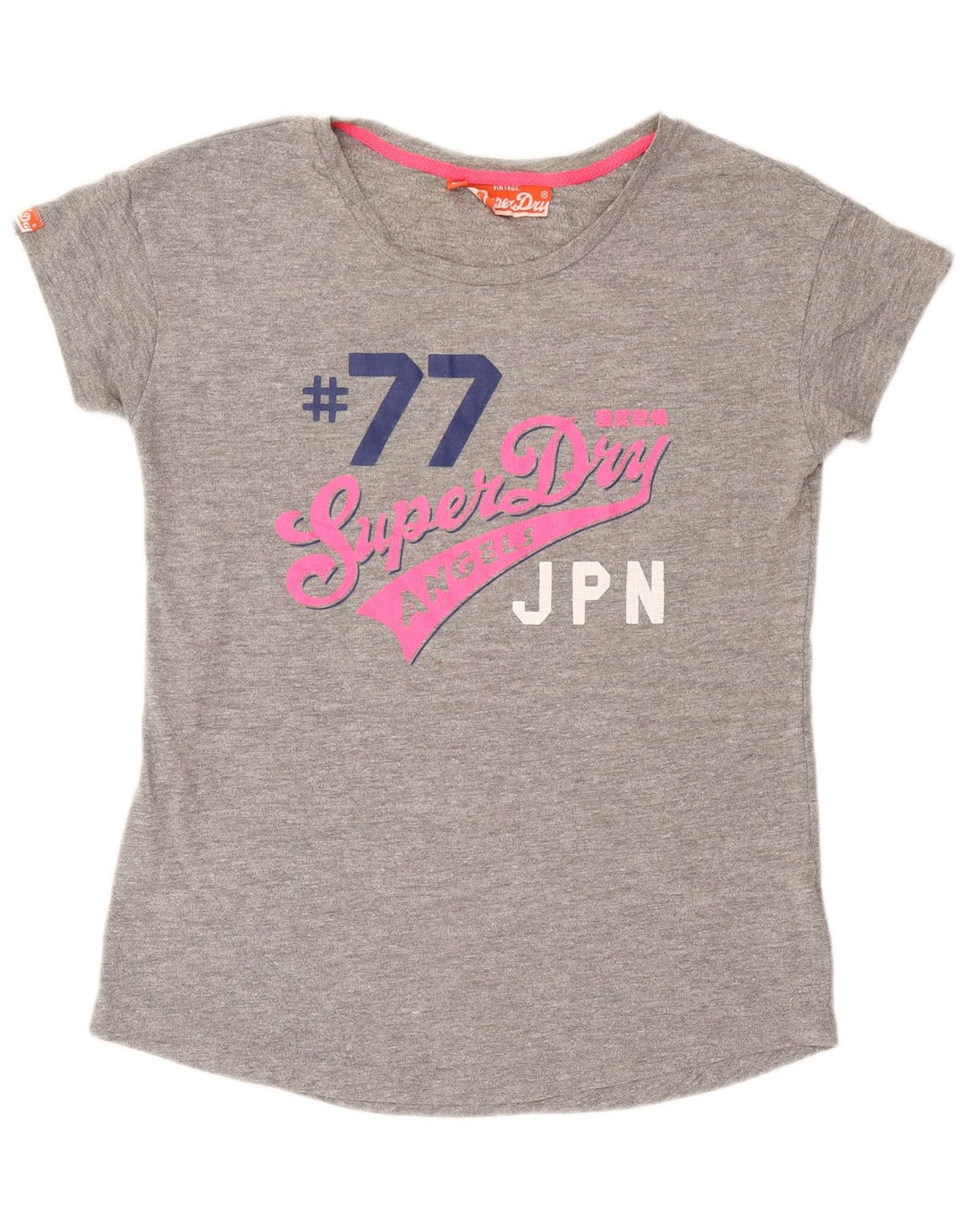 Tricou grafic Superdry pentru femei Top UK 14 mare bumbac gri