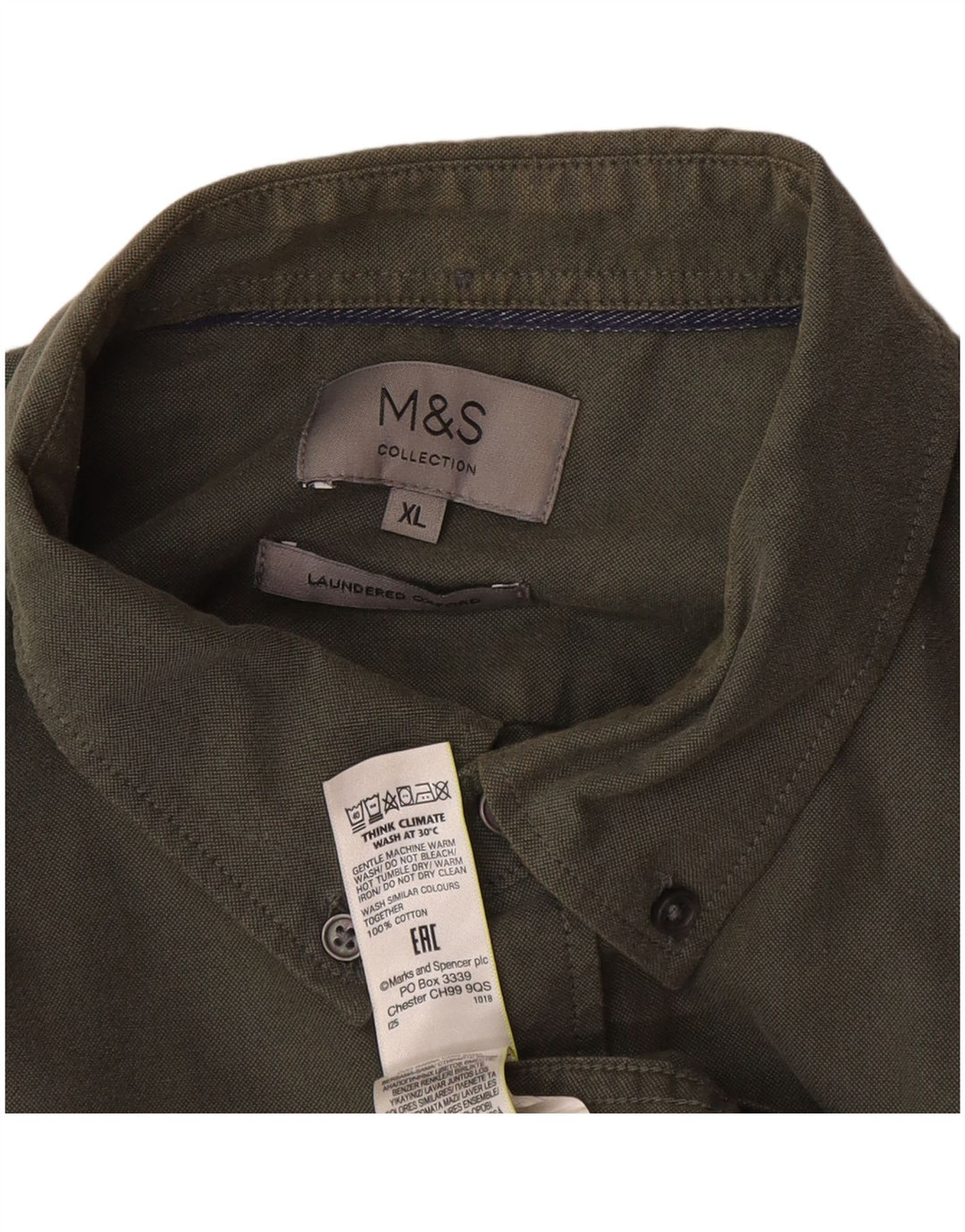Cămașă pentru bărbați Marks & Spencer XL Kaki Bumbac