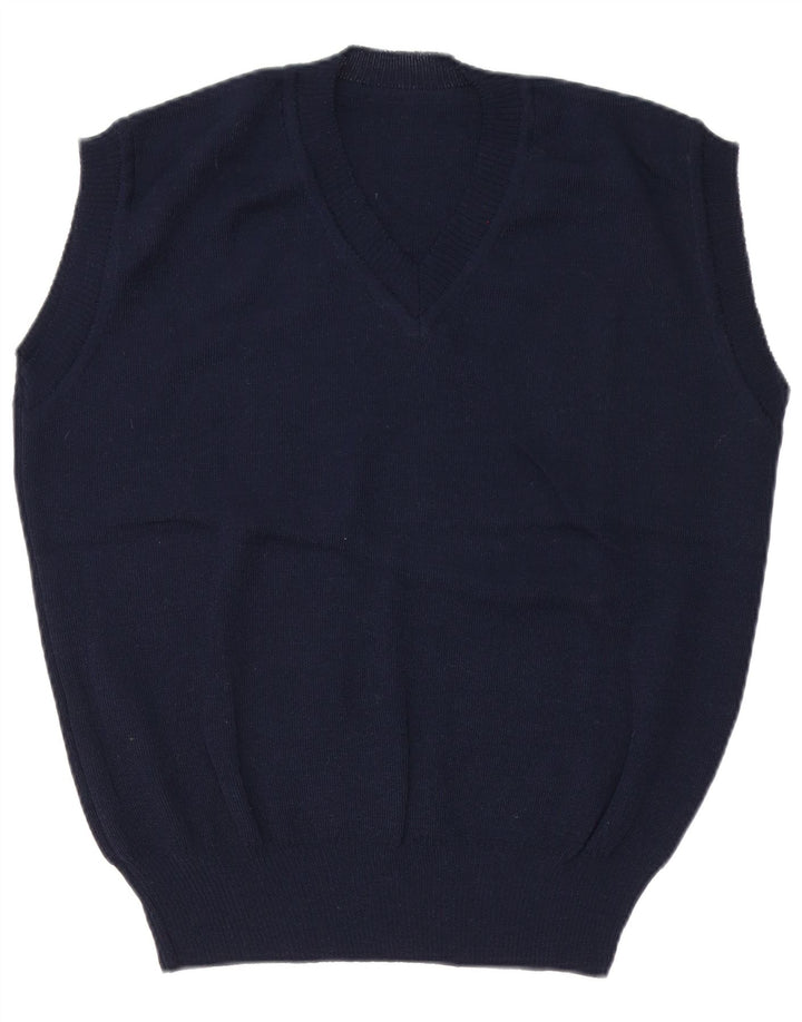 Vintage bărbați Vest Tank Top EU 50 Mediu Bleumarin Poliacrilic