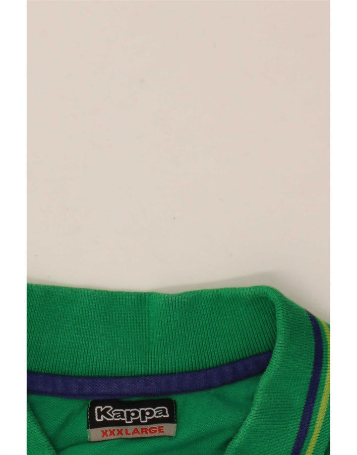 Cămașă polo pentru bărbați Kappa 3XL cu dungi verzi