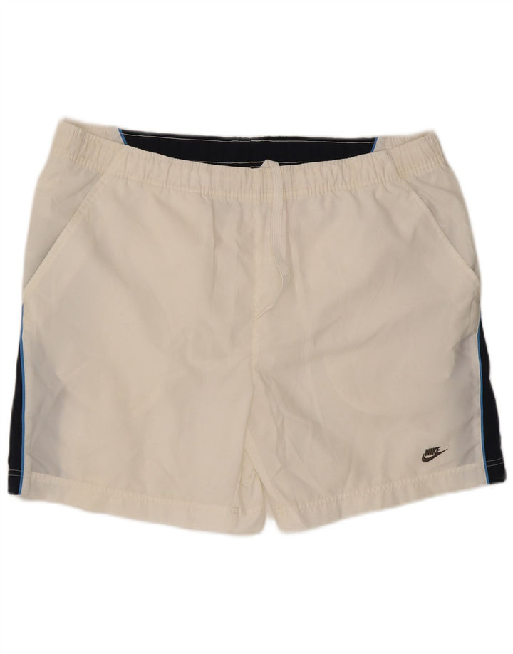 Pantaloni scurți de înot Nike pentru bărbați XL, alb, poliester color bloc