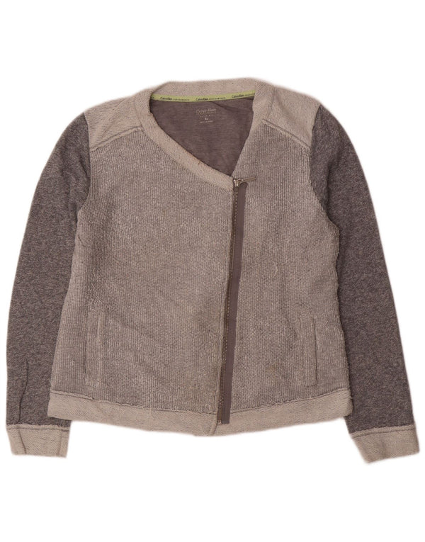 Pulover cardigan pentru femei CALVIN KLEIN UK 18 XL, bumbac color bloc, gri