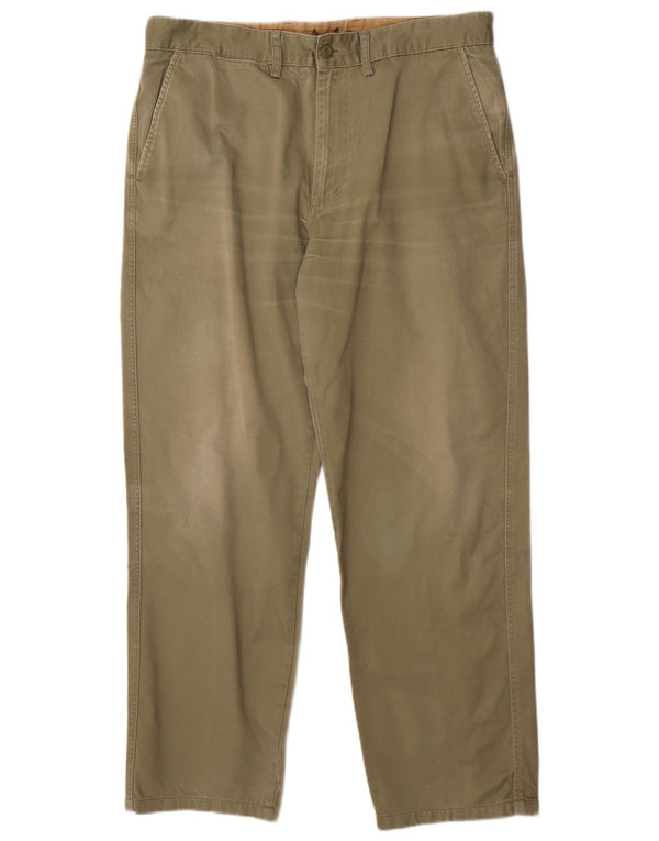 Pantaloni chino drepți pentru bărbați Avirex W36 L29 bumbac verde