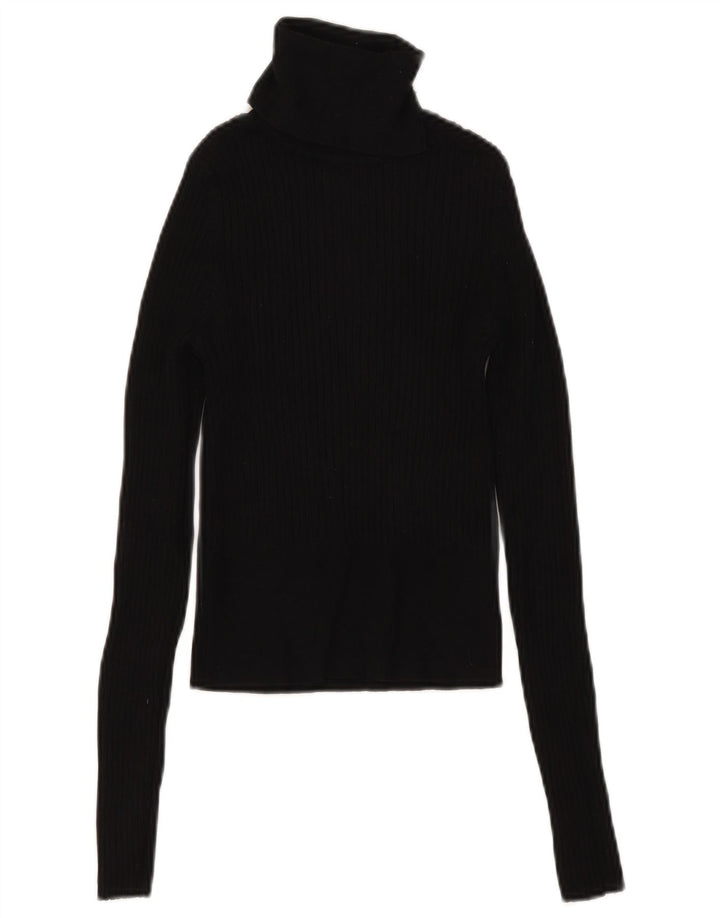 Crop Top pentru femei Zara cu mânecă lungă UK 8 mic, negru, viscoză