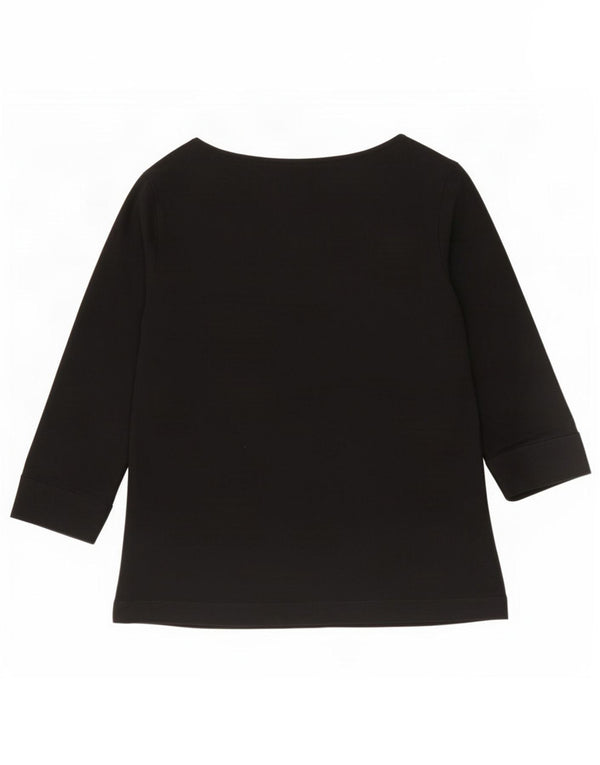Marks & Spencer Womens Top 3/4 Sleeve UK 16 Large Black Viscose