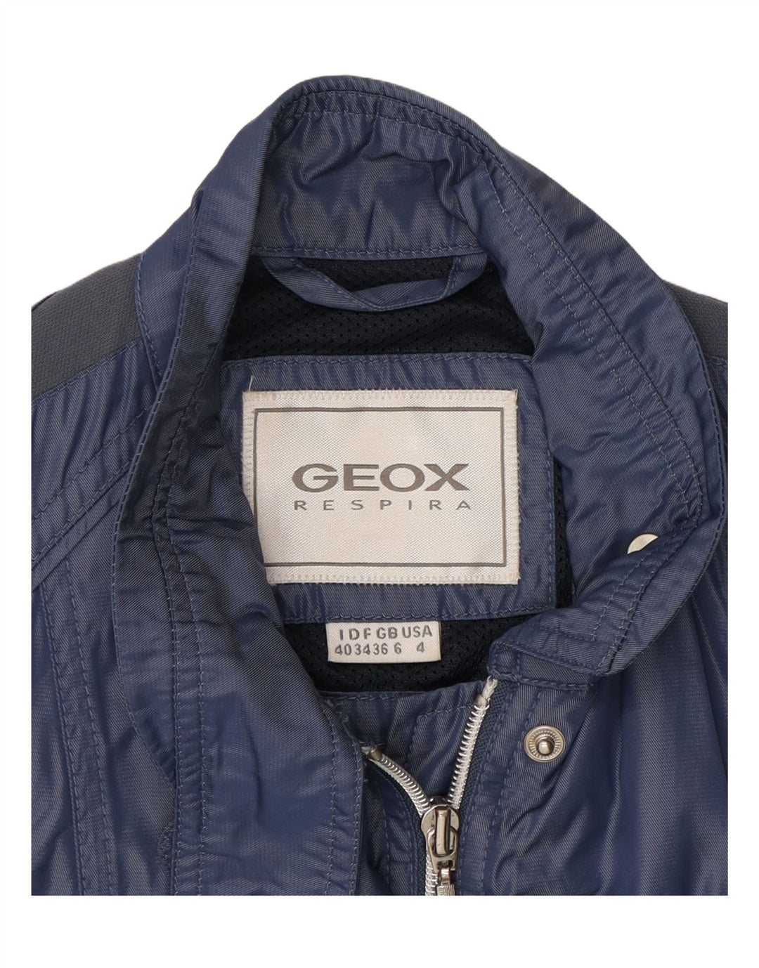 GEOX Womens Utility Jacket UK 6 XS  Navy Blue Polyamide Vintage Geox and Second-Hand Geox from Messina Hembry 